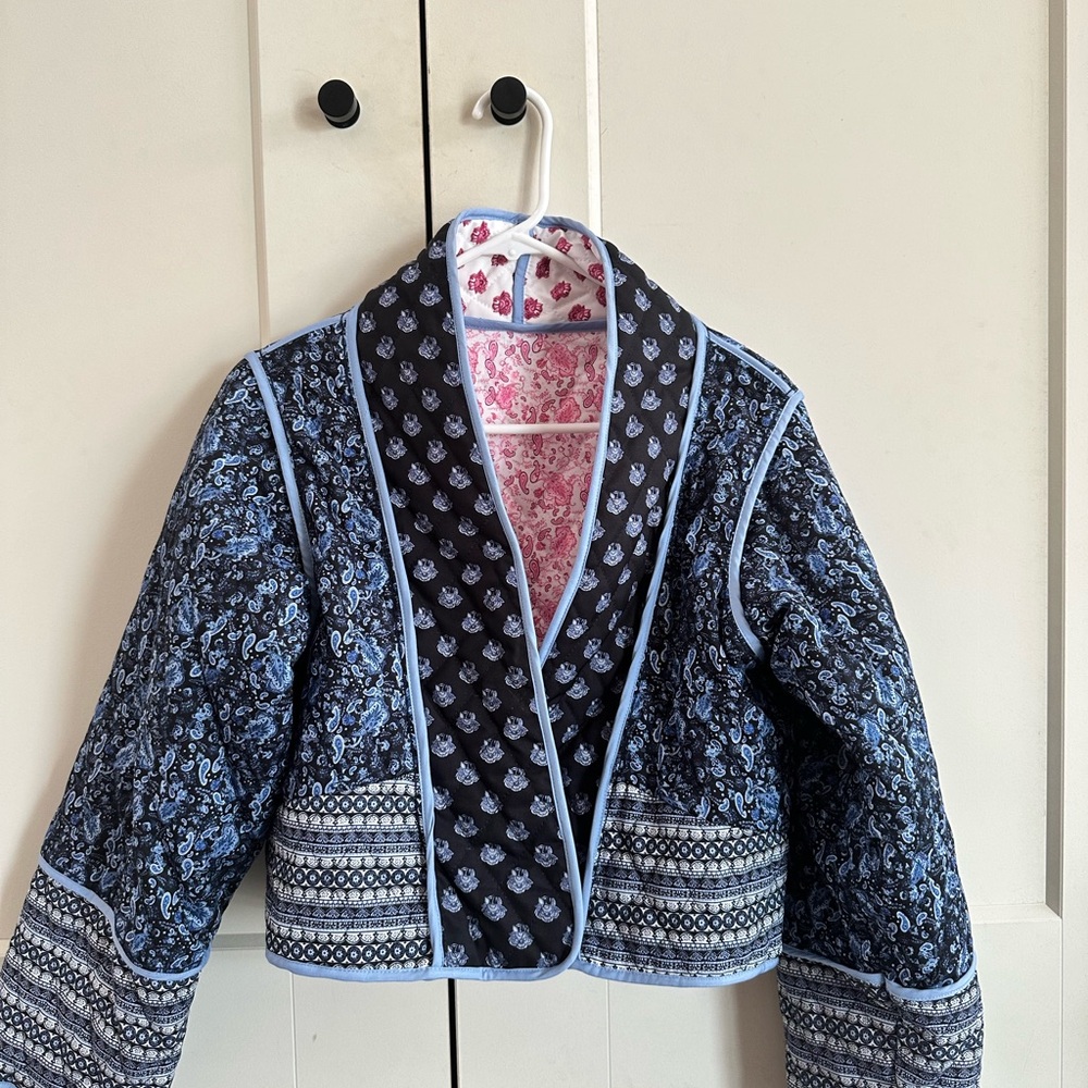 Reversible quilted spring coat